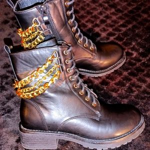 3 Chain Combat Boots